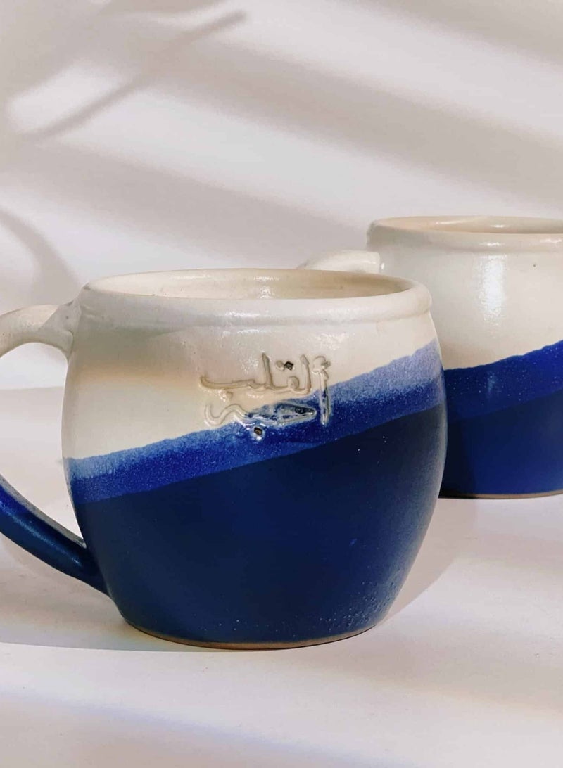 Tip of The Day Heart’s Love Wavy Pottery Mug - Capacity: 270 ml - gift for Coffee & tea lovers - Image 3