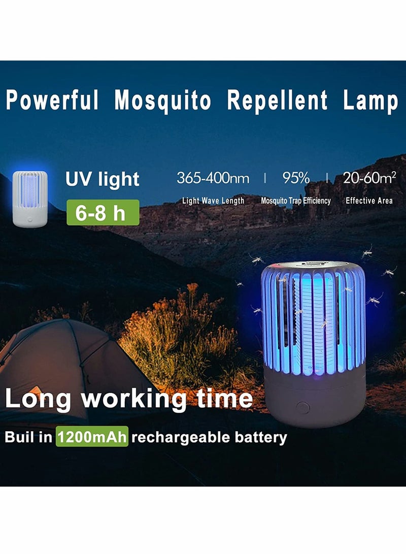 KASTWAVE مبيد البق للداخل والخارج، مصباح قاتل للبعوض والذباب الإلكتروني قابل للشحن بواسطة USB، جهاز مكافحة الآفات، مصيدة الحشرات للمنزل والمطبخ والفناء والتخييم (أبيض) - Image 4