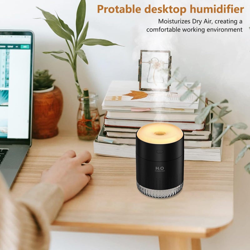 BAMCOO Portable Mini Humidifier, Auto Shut-Off, 2 Mist Modes, Quite, Small Humidifiers for Bedroom Travel Office Desk Plants (Black) - Image 5