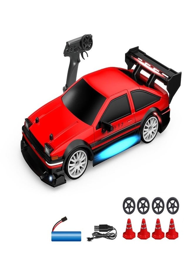 Bestie toys سيارة دريفت تعمل بجهاز تحكم عن بعد بتردد 2.4 جيجاهرتز من بيستي تويز، بمقياس 1:24، سرعة عالية تصل إلى 30 كم/ساعة، دفع رباعي، مزودة بمصابيح أمامية وسفلية وخلفية، وعجلات قابلة للاستبدال. - Image 1