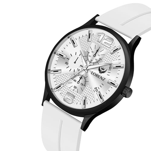 LORENZ Slim Case Analog Watch with White Magnetic Lock Strap | Watch for Men & Women| MK-4083R - Image 4