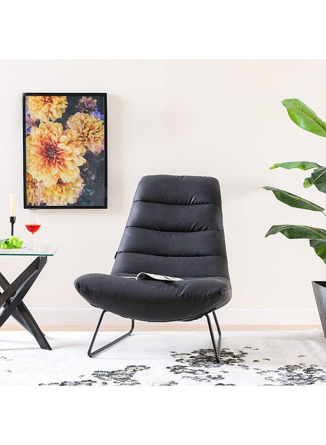 DANUBE HOME Milford 1 Seater Lounging Chair Accent Chair Modern Design One Seat Sofas Living Room Furniture 88x82x95cm Black  - Image 1