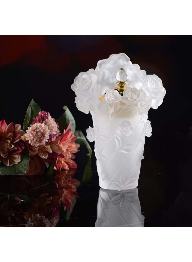 Bliss Vie Bliss Vie Crystal Bakhoor Incense Burner Arabic Mabkhar Bakhoor Incense Burner Set Home Decor Ramadan Decor Table Decor (Rose White, 20cm)  - Image 3