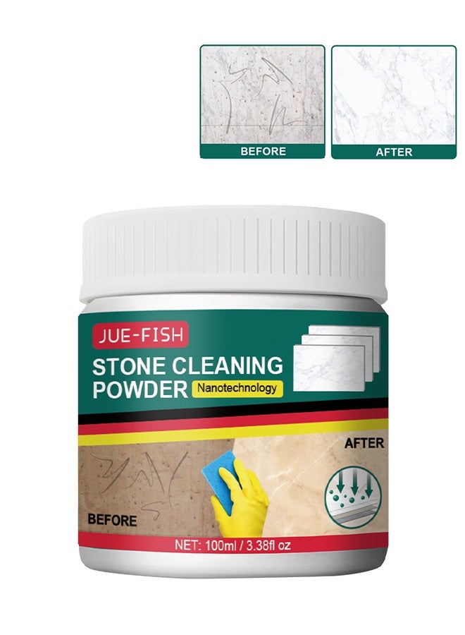 JUE-FISH Stone Cleaning Powder - Granite Countertop Cleaner Powder, Marble Cleaner Powder, Marble Polishing Powders, Watermarks Remover, Stain Remover For Granite, Stone,Suitable for All Kinds of Stone, Countertops, Floors Polishing - Image 1