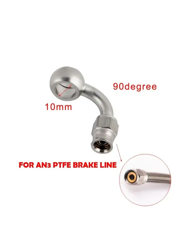 Stainless Steel 90 Degree Banjo Fitting For AN3 PTFE Hydraulic Oil Hose 2pcs - Image 2