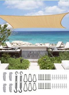 Sun Shade Sail,4 x 6 Meter Rectangle Awning With Accessories, 95% UV Block Canopy, Perfect for Outdoor Patios Garden Backyard Pergola Decking Swimming Pool