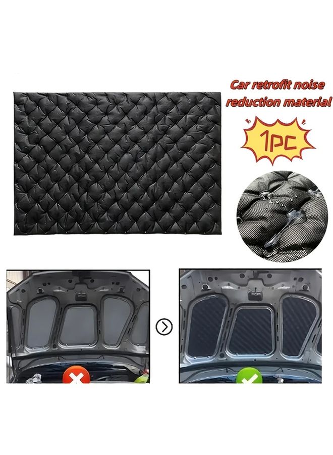 1pc Car Retrofit Noise Reduction Material Black Quilted Acoustic Insulation For Trunk And Engine Bay PP Material Enhances Vehicle Performance And Comfort Noise Reduction Quilted Texture Durable Material Car Accessories - Image 1