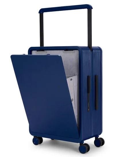LIMRA Travel Bag From Limra It contains two compartments Made Of PC Luggage Trolley Size 24 inch Color Blue