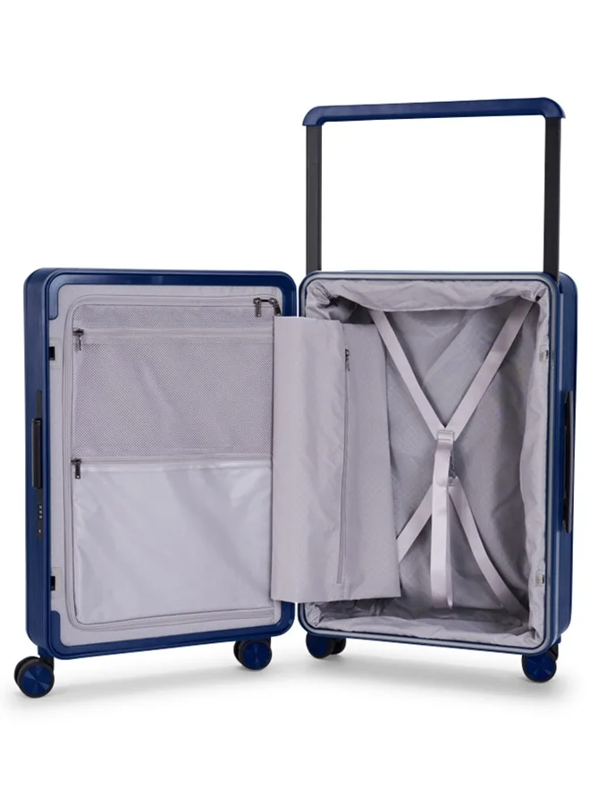LIMRA Travel Bag From Limra It contains two compartments Made Of PC Luggage Trolley Size 24 inch Color Blue