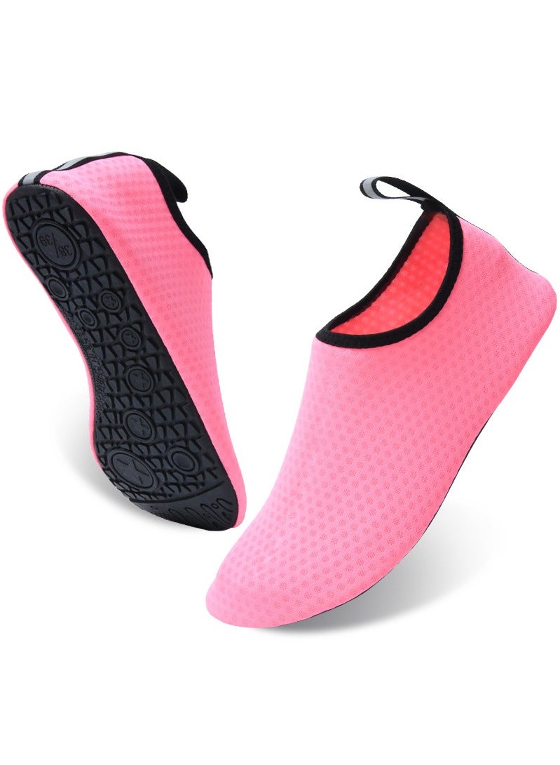 Generic Water Shoes for Men Women Quick-Dry Aqua Socks Slip-on Beach Shoes Swimming Shoes Barefoot Yoga Socks for Sport Beach Swim Surf Yoga Exercise (Pink)  - Image 1