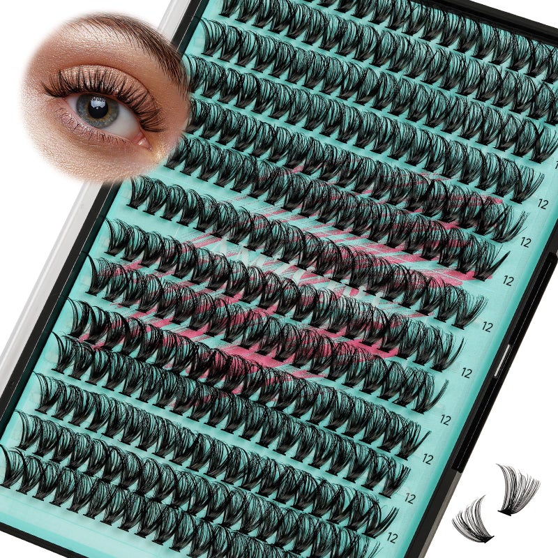 AMZGIRL LASH Lash Clusters Wispy 280PCS Eyelash Extension 40D Cluster Lashes Individual Lashes DIY Lash Extension Natural Look Cluster Eyelash Extensions Soft False Eyelashes at Home for Beginners(12mm) - Image 1