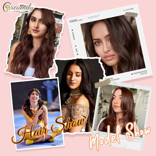Creamily Brown Long Full Head Hair Wigs for Women,Natural Looking Curly Ladies Hair Wig with Middle Part Synthetic Wigs for Daily Use 24inch - Image 2
