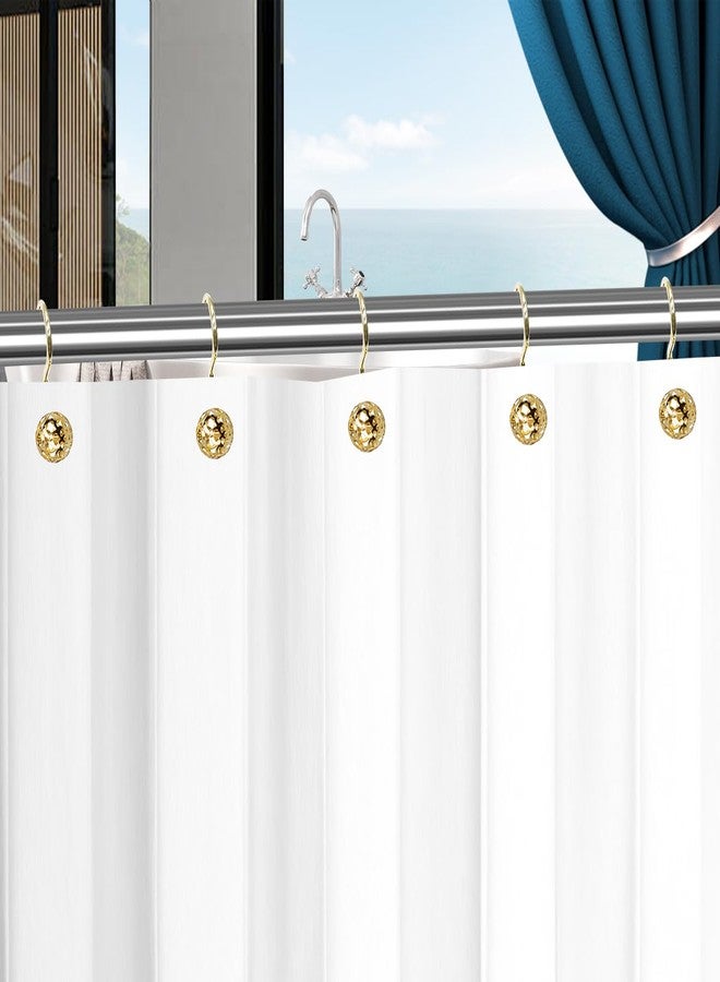 Gracelife 12Pcs Hollow Ball Shower Curtain Hooks Luxury Quality Rustproof Stainless Steel Shower Curtain Rings Hooks for Bathroom Rod (Gold) - Image 5