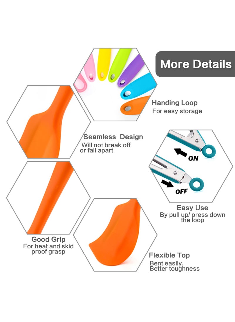 P&P CHEF 14 Pcs Silicone Spatulas Set  P&P CHEF Colorful Heat Resistant Rubber Spatula For Nonstick Cookware  Include Jar Spatulas  Cooking Spoons  Kitchen Tong  Whisk and More Baking Utensils  Dishwasher Safe  - Image 2