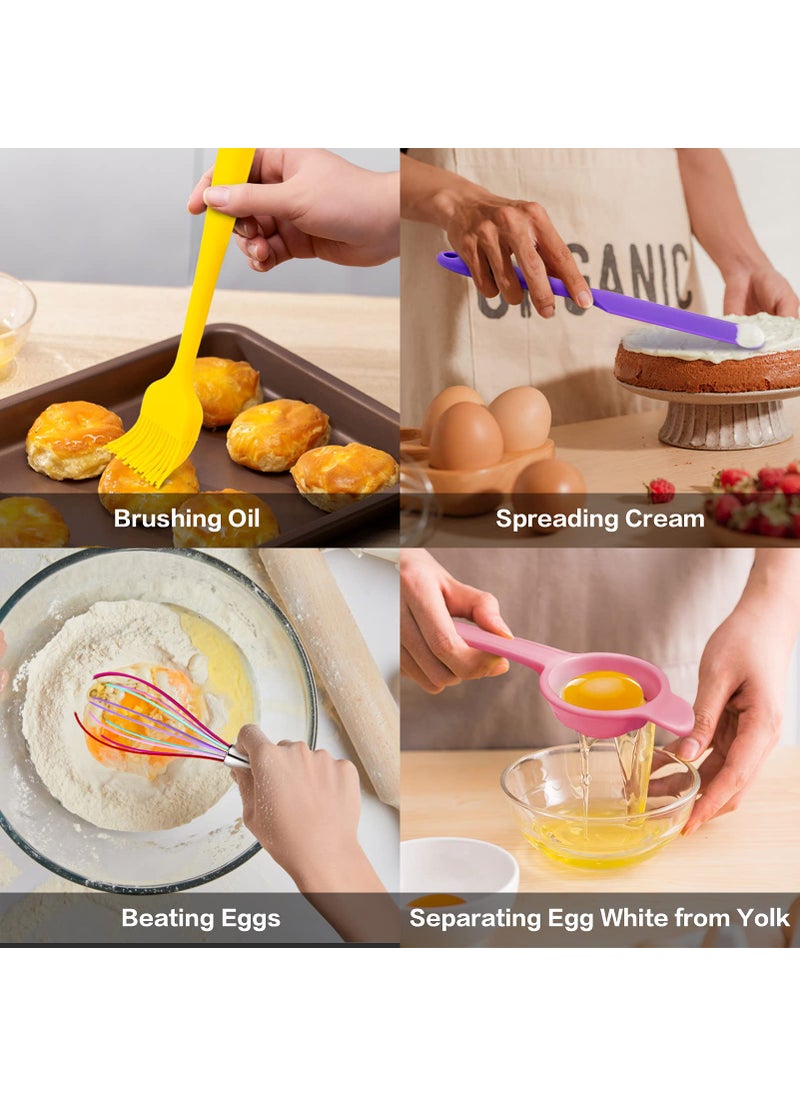 P&P CHEF 14 Pcs Silicone Spatulas Set  P&P CHEF Colorful Heat Resistant Rubber Spatula For Nonstick Cookware  Include Jar Spatulas  Cooking Spoons  Kitchen Tong  Whisk and More Baking Utensils  Dishwasher Safe  - Image 5