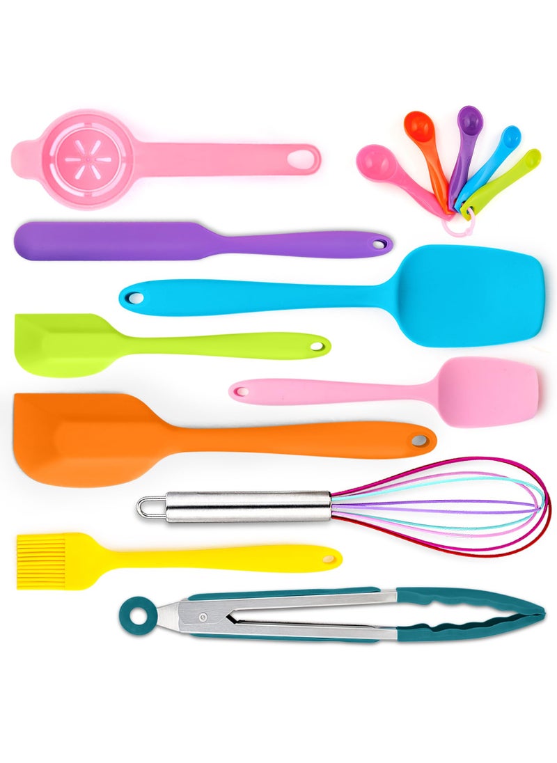 P&P CHEF 14 Pcs Silicone Spatulas Set  P&P CHEF Colorful Heat Resistant Rubber Spatula For Nonstick Cookware  Include Jar Spatulas  Cooking Spoons  Kitchen Tong  Whisk and More Baking Utensils  Dishwasher Safe  - Image 1