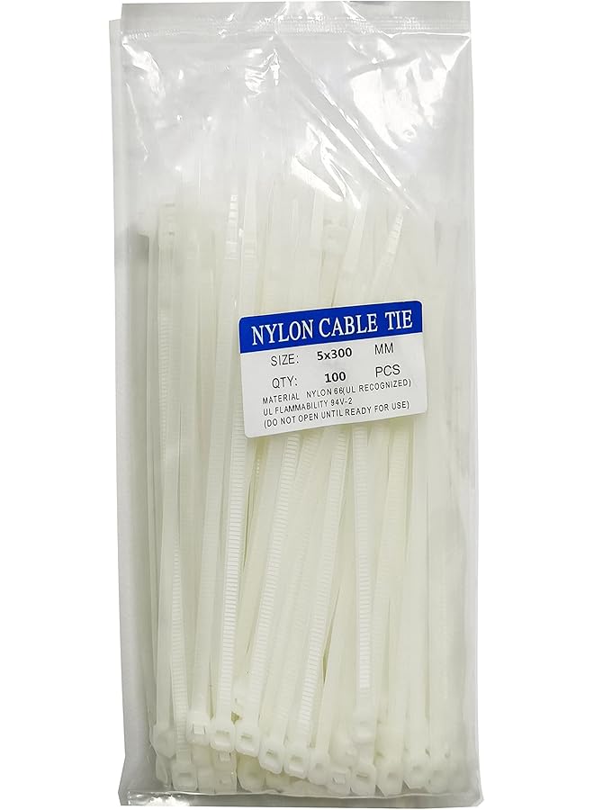 erorex 100 Pcs 12 Inch Cable Zip Ties Heavy Duty Premium Plastic Wire Ties With 50 Lbs Tensile Strength Self Locking White Nylon Cable Tie Wraps Straps For Indoor And Outdoor - Image 1