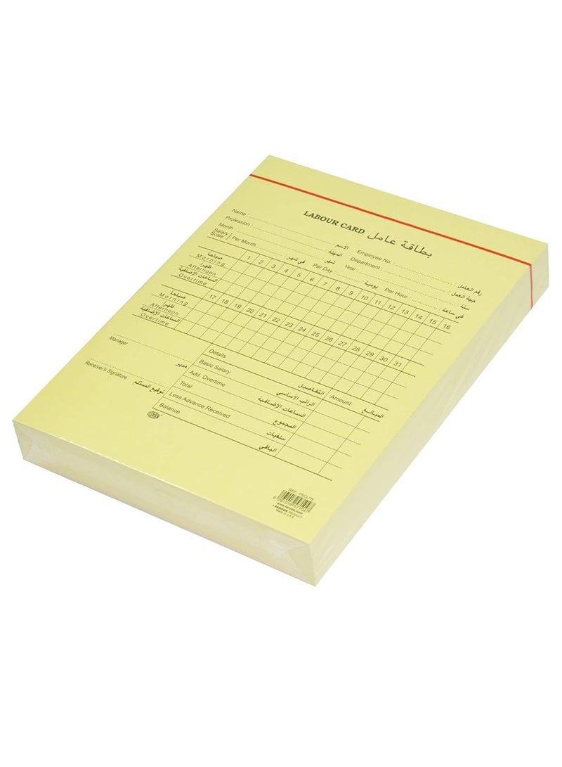 Terabyte Labour Card (Arabic/English) 216X165mm 100-Piece - FSCL7N - Image 1