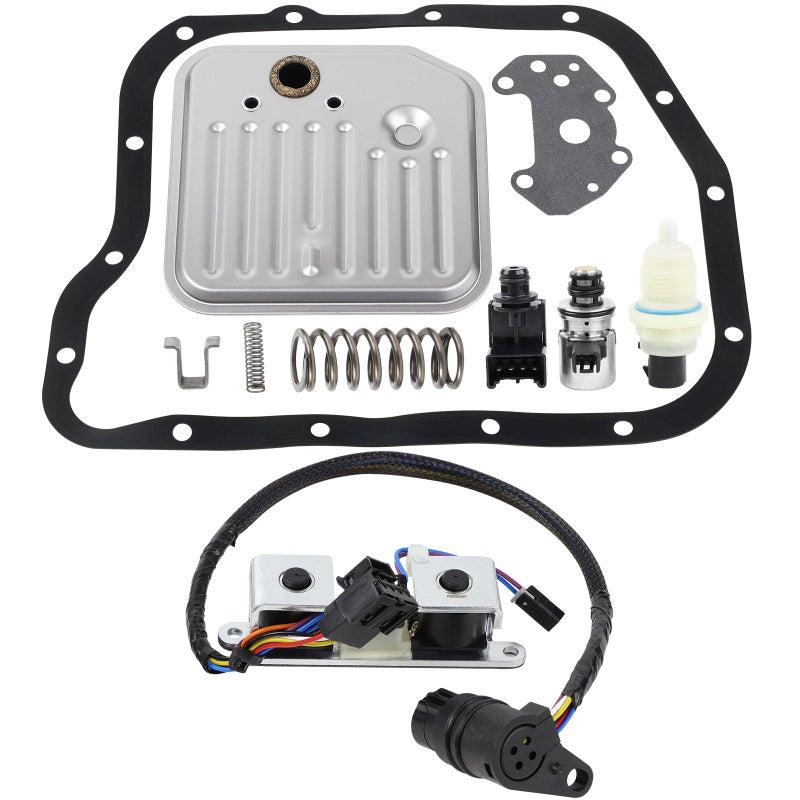 A500 A518 A618 46RE 47RE 48RE Transmission Filter Gasket Kit Fit for Dodge Ram 1500 2500 3500 Dakota Durango Grand Cherokee Jeep Chrysler 2000up with Governor Pressure Sensor Solenoid 42RE 44RE