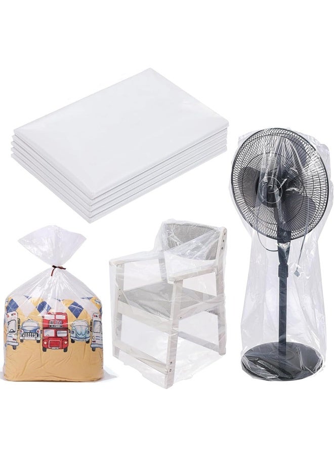 DUNISO 5 Extra Large Clear Plastic Bags, Dust-Proof Reusable Plastic Bags, Extra Large Plastic Storage Bags for Luggage, Furniture, Blankets, Clothes, Toys, etc. 100x152cm - Image 1