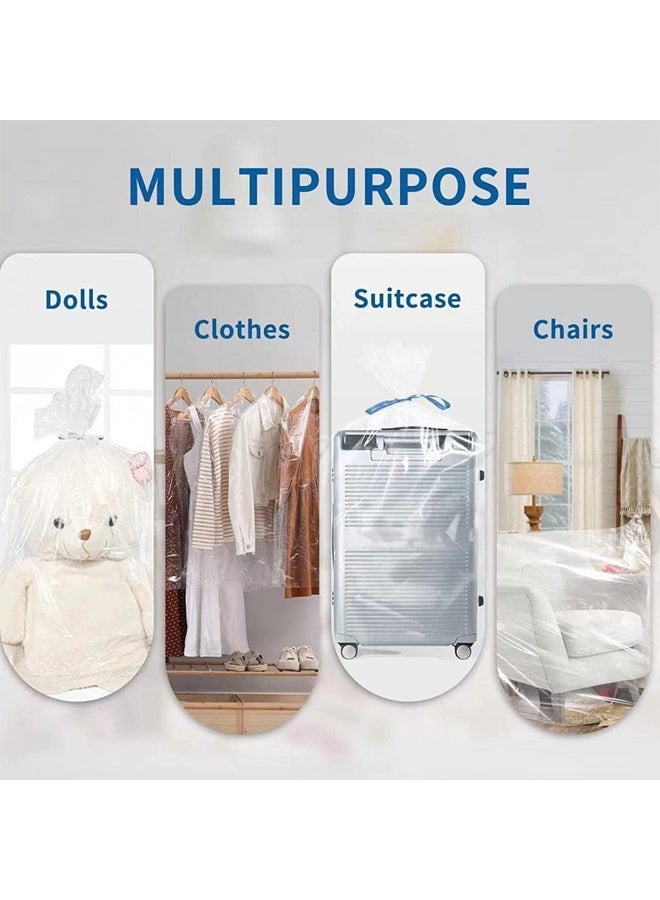 DUNISO 5 Extra Large Clear Plastic Bags, Dust-Proof Reusable Plastic Bags, Extra Large Plastic Storage Bags for Luggage, Furniture, Blankets, Clothes, Toys, etc. 100x152cm - Image 3