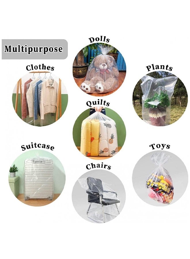 DUNISO 5 Extra Large Clear Plastic Bags, Dust-Proof Reusable Plastic Bags, Extra Large Plastic Storage Bags for Luggage, Furniture, Blankets, Clothes, Toys, etc. 100x152cm - Image 2