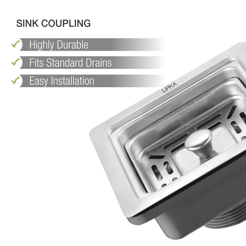 Lipka Square Shaped 304 Stainless Steel PVC Kitchen Sink Coupling for Home Chrome Finish RustFree CorrosionResistant Durable 45 Inches - Image 5