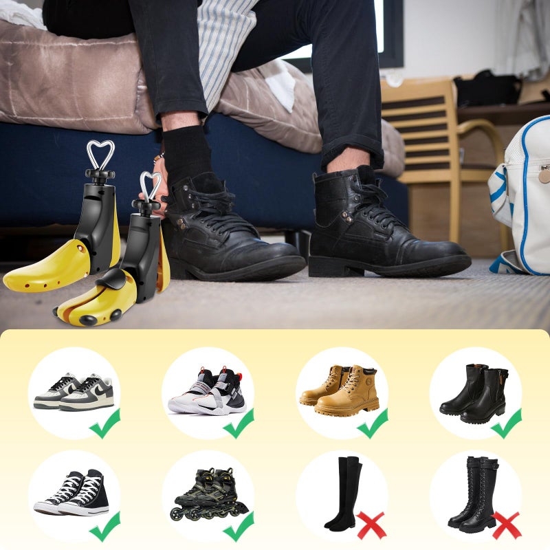 Exshoiu Shoe Stretcher Men Women, 4-Way Boot Stretcher Stretch Width & Length, Shoe Tree Adjustable Leather Boot Widener Stretcher for Wide Feets - Image 5