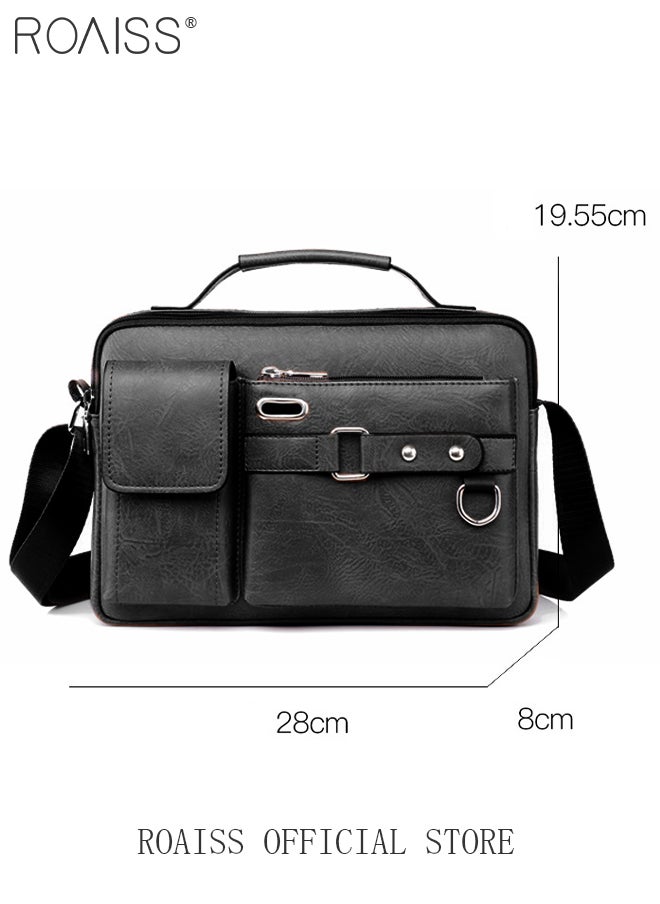 Business Messenger Shoulder Bag PU Leather Retro Chic Handbag Casual Portable Zipper Crossbody Shoulder Bag Husband Gift for Men Travel Work Office - pzsku/ZFFD9C2412F558D945A6EZ/45/_/1720401864/f19762c2-f54c-455a-b19d-a472e6253799