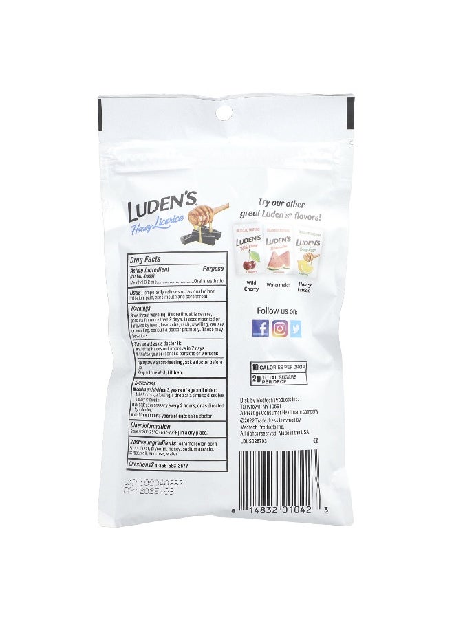 LUDEN'S Luden's, Menthol Lozenge / Oral Anesthetic, Honey Licorice, 30 Throat Drops  - Image 2