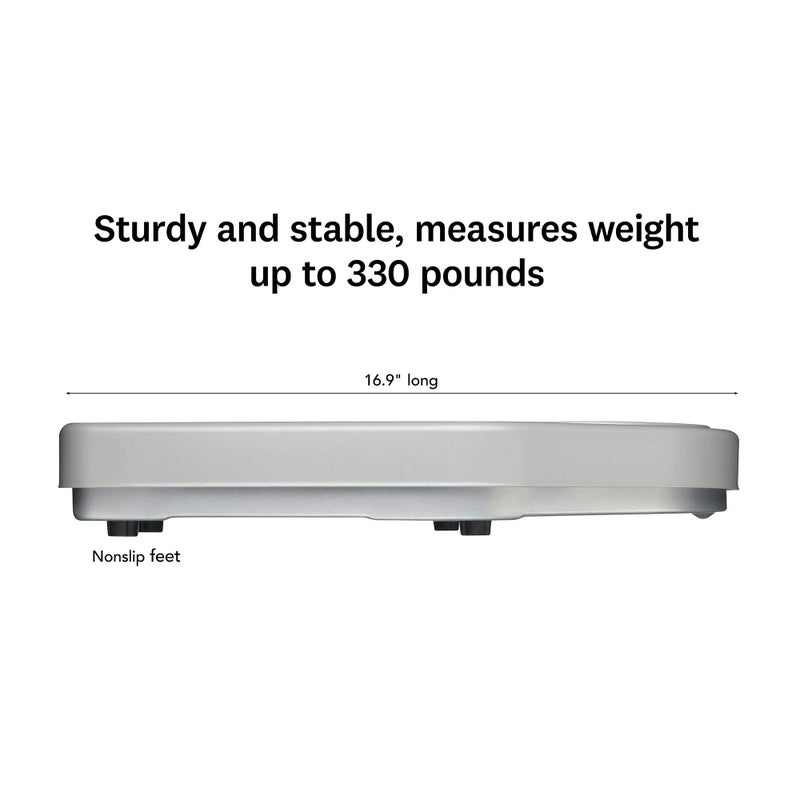 CONAIR Thinner by Conair Bathroom Scale for Body Weight, Extra-Large Analog Scale Measures Weight Up to 330 Lbs. in Silver - Image 4