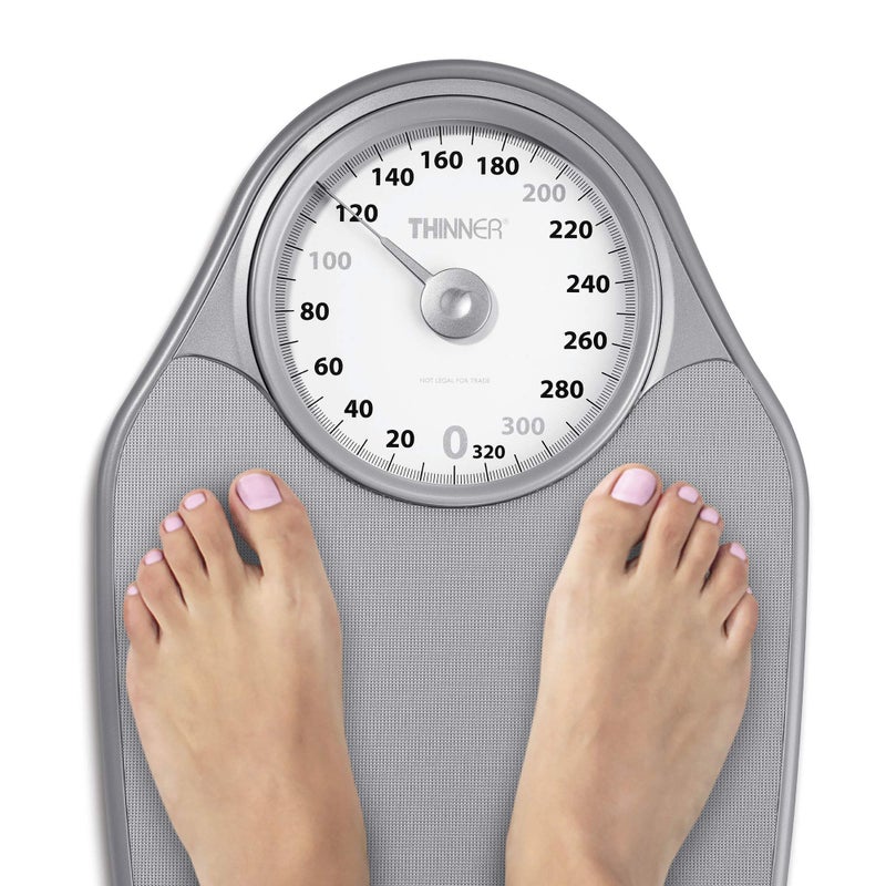 CONAIR Thinner by Conair Bathroom Scale for Body Weight, Extra-Large Analog Scale Measures Weight Up to 330 Lbs. in Silver - Image 5