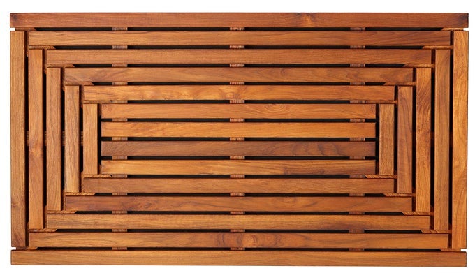 GIZA SHOWER SPA DOOR MAT IN SOLID TEAK WOOD 36 X 20