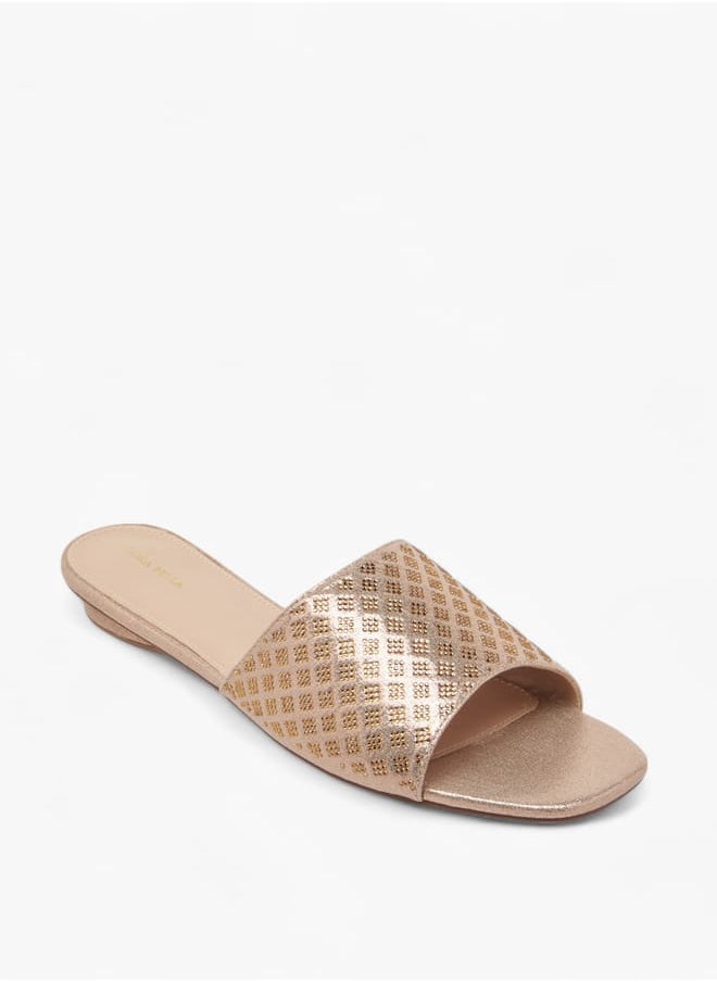 Flora Bella By Shoexpress Women Embellished Slip-On Flat Sandals  - Image 2