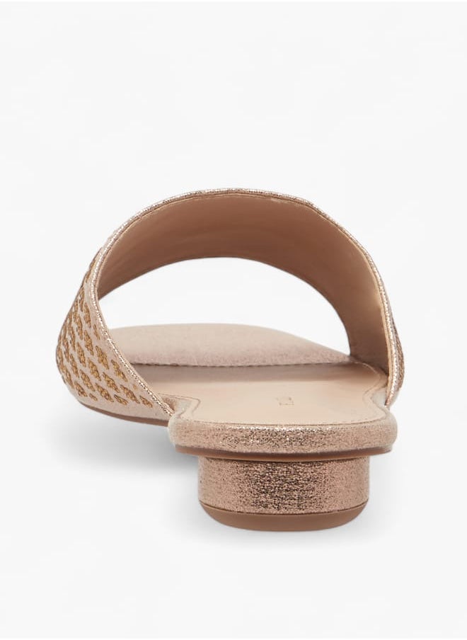 Flora Bella By Shoexpress Women Embellished Slip-On Flat Sandals  - Image 4
