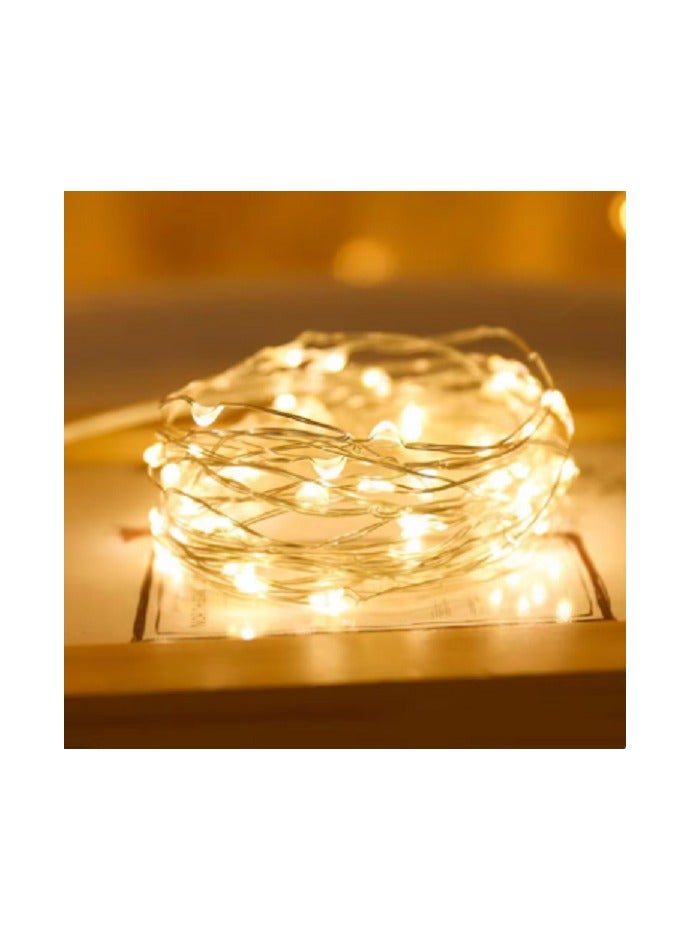 LED Decorative Lights for Christmas, Wedding, Diwali (Warm White Light  LED Christmas Fairy Lights String Lights for Wedding Party Decoration 1M  - Image 1