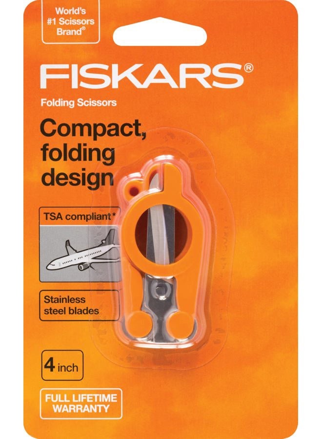 Fiskars 01-005434 Travel Folding Scissors, 6 Inch, Orange - Image 1