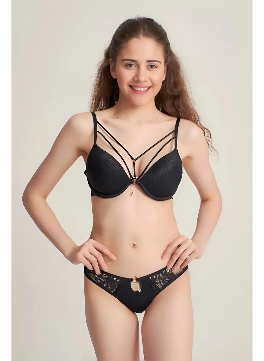 Le Jardin - Women's Silicone Glittery Bra and Panties Set 5020 - 1 Piece - Image 1