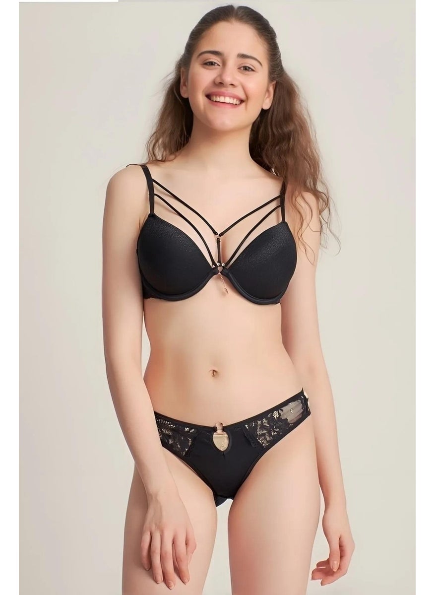 Le Jardin - Women's Silicone Glittery Bra and Panties Set 5020 - 1 Piece - Image 1