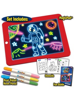 GTC GTC Kids Learning Drawing Magic Pad Light Up Drawing Pad Board Draw, Sketch, Create, Art, Write, Learning Tablet,Multicolor  - Image 5