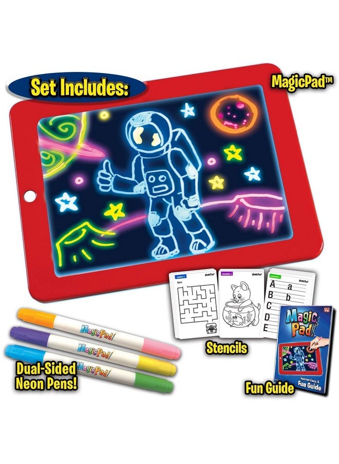 GTC - GTC Kids Learning Drawing Magic Pad Light Up Drawing Pad Board Draw, Sketch, Create, Art, Write, Learning Tablet,Multicolor - Image 1