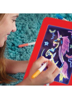 GTC GTC Kids Learning Drawing Magic Pad Light Up Drawing Pad Board Draw, Sketch, Create, Art, Write, Learning Tablet,Multicolor  - Image 3