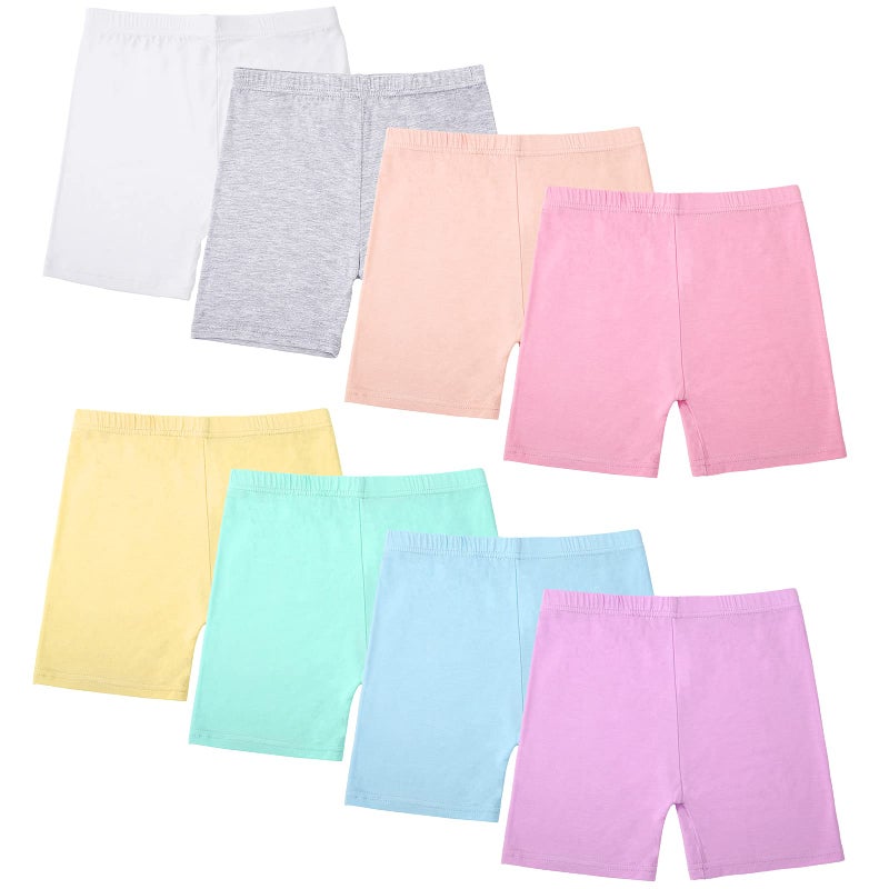 Boyiee 8 Pack Girls Toddlers Dance Shorts Bike Shorts for Dance Gymnastics Yoga Safety Active Under Dress (2-3 Years,Bright Color) - Image 1
