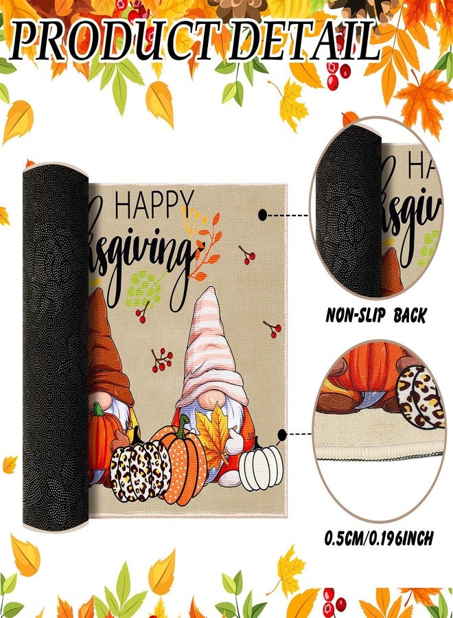 Suttmin 3 Pcs Thanksgiving Front Door Mat 24 x 16 Inch Christmas Welcome Gnome Door Mats for Thanksgiving Fall Halloween Non Slip Rubber Gnome Mats for Indoor Outdoor Entrance - Image 4