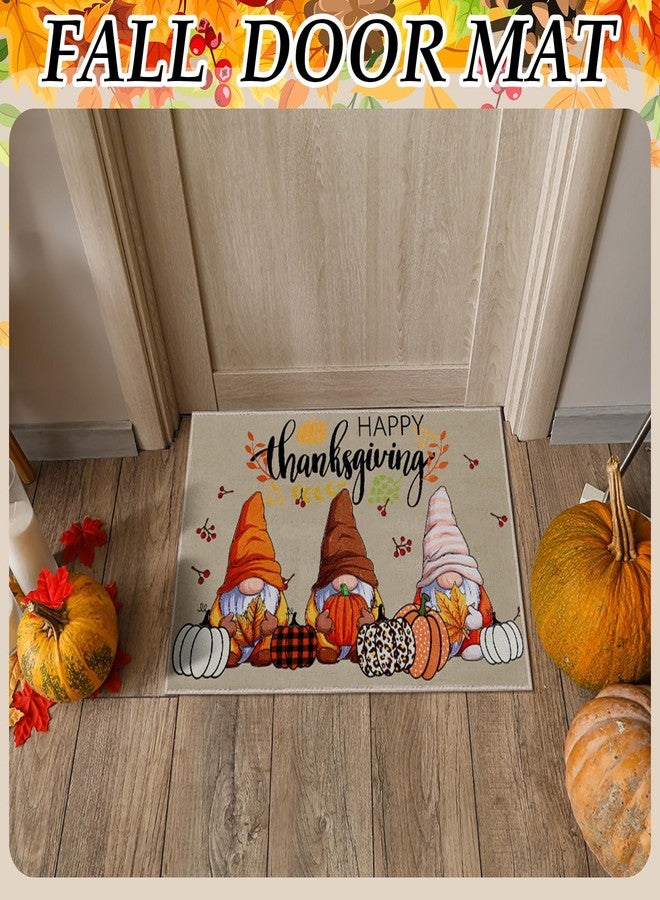 Suttmin 3 Pcs Thanksgiving Front Door Mat 24 x 16 Inch Christmas Welcome Gnome Door Mats for Thanksgiving Fall Halloween Non Slip Rubber Gnome Mats for Indoor Outdoor Entrance - Image 3