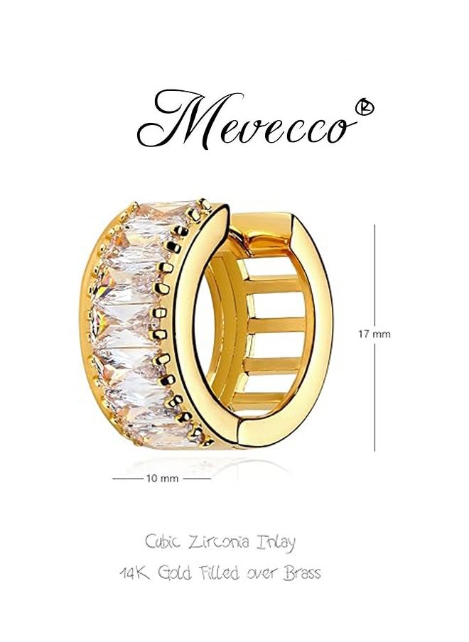 Mevecco - Women Huggie Earrings Gold Hoop 14K Gold Filled Small Simple Handmade Hypoallergenic Everyday Jewelry - Image 1