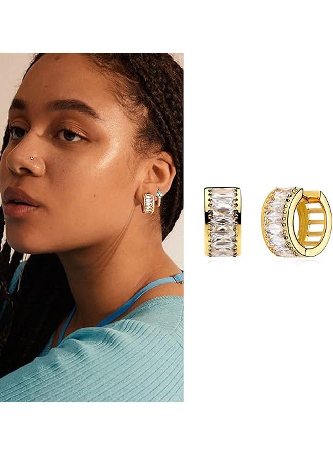 Mevecco - Women Huggie Earrings Gold Hoop 14K Gold Filled Small Simple Handmade Hypoallergenic Everyday Jewelry - Image 1