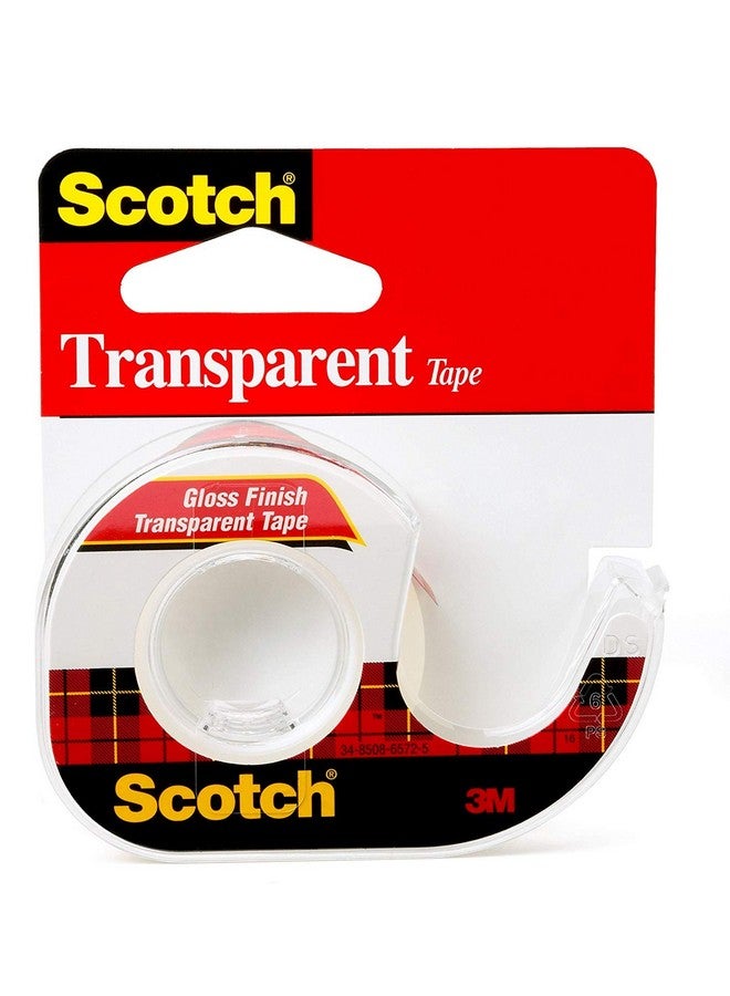 Scotch  Brand Transparent Tape, Versatile, Glossy Finish, Engineered For Office And Home Use, 1/2 X 450 Inches, 1 Dispensered Roll (144) (12) - Image 3
