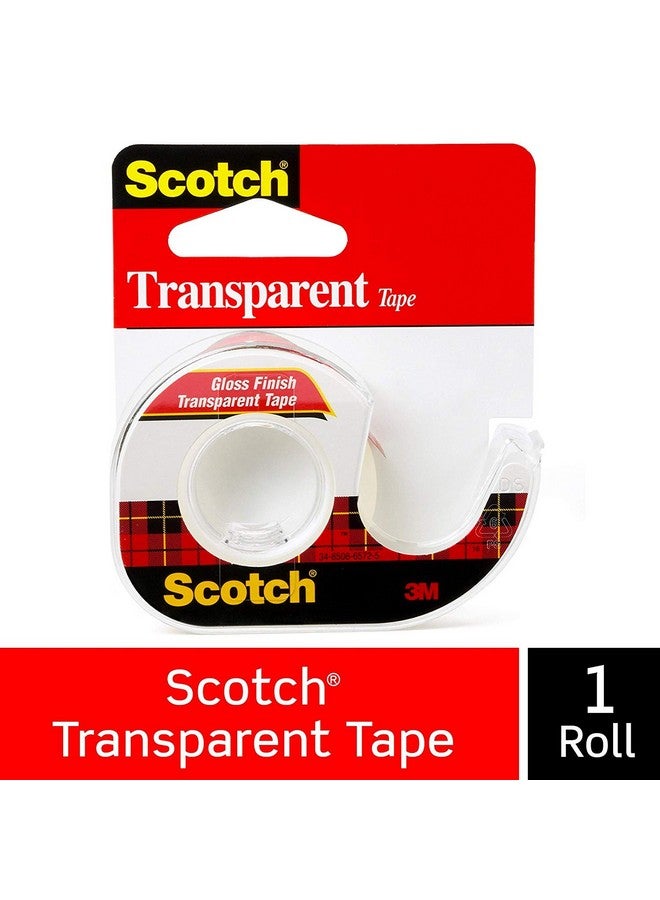 Scotch  Brand Transparent Tape, Versatile, Glossy Finish, Engineered For Office And Home Use, 1/2 X 450 Inches, 1 Dispensered Roll (144) (12) - Image 2