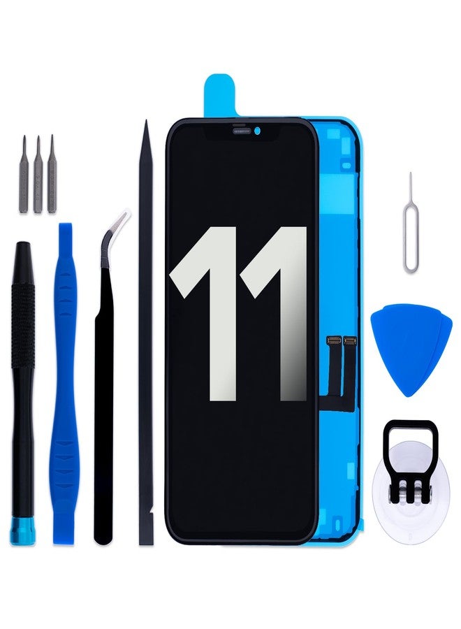 شاشة THL بديلة لهاتف iPhone 11 مقاس 6.1 بوصة تعمل باللمس ثلاثي الأبعاد، شاشة LCD مع إطار محول رقمي، مع أدوات إصلاح كاملة، متوافقة مع iPhone 11 (A2111، A2223، A2221) (6.1 بوصة) - Image 1